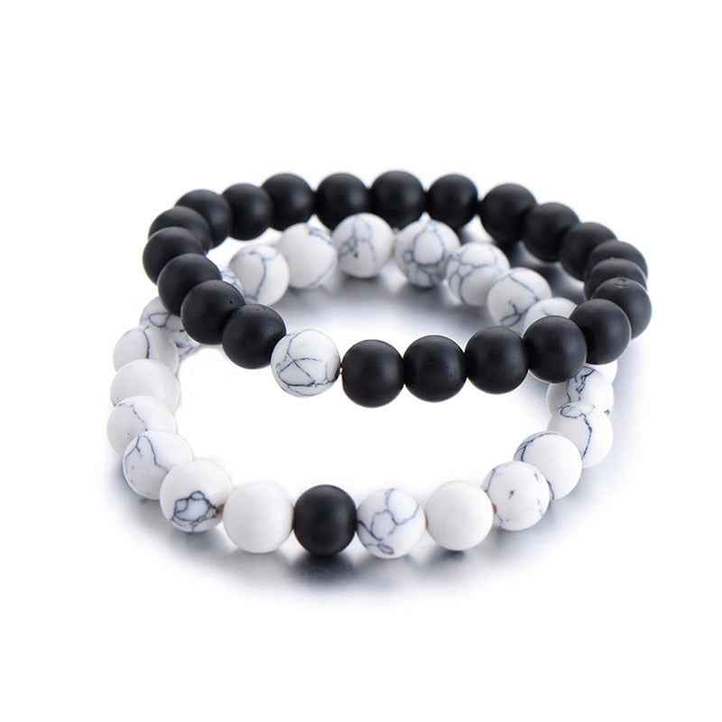 Couples Distance Bracelets Set - Classic Yin Yang Natural Stone Beaded Bracelets for Men & Women - Pedlar's Attic
