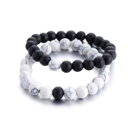 Couples Distance Bracelets Set - Classic Yin Yang Natural Stone Beaded Bracelets for Men & Women - Pedlar's Attic