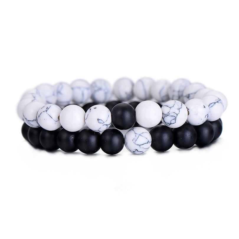 Couples Distance Bracelets Set - Classic Yin Yang Natural Stone Beaded Bracelets for Men & Women - Pedlar's Attic