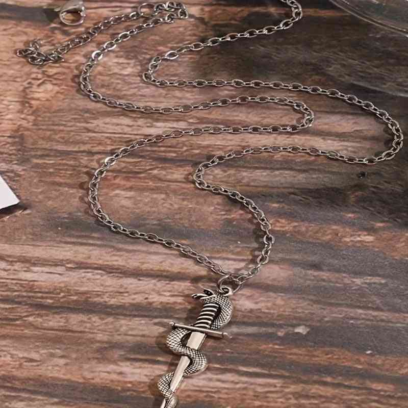 Snake Necklace,Edgy Gothic Sword - Pedlar's Attic