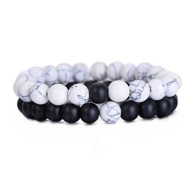 Couples Distance Bracelets Set - Classic Yin Yang Natural Stone Beaded Bracelets for Men & Women - Pedlar's Attic