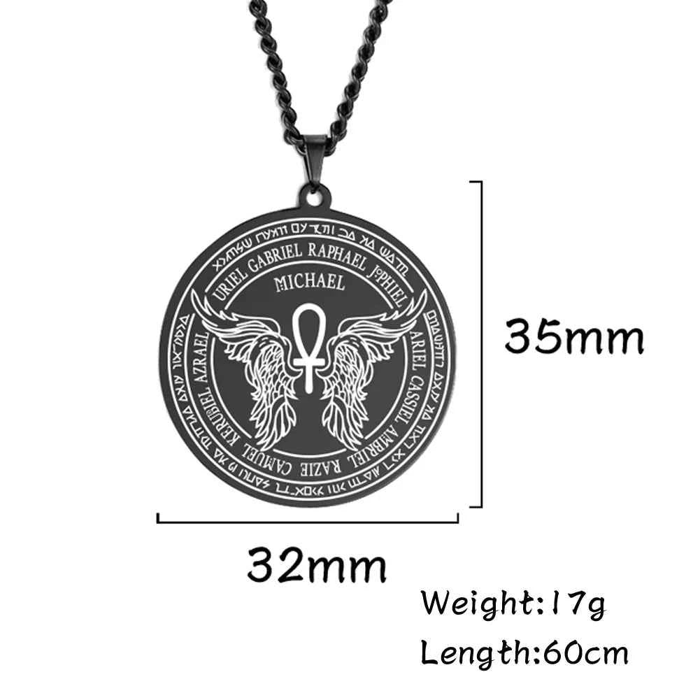 Dawapara 7 Archangels Sigil Necklaces Pentacle Magical Amulet Michaelmas Lucky Protection Supernatural Talisman Necklace