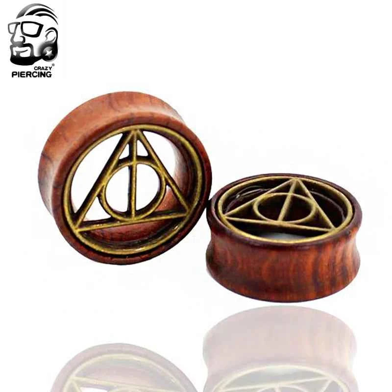 2pcs Wood Flesh Ear Plugs Tunnels Ear Piercings Earlets Saddle Woodern Earring Expander Gauge Double Flare Body Jewelry Piercing