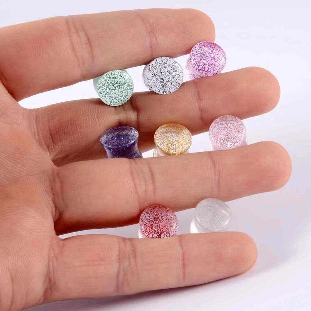 2pcs Acrylic Sequins Ear Gauges