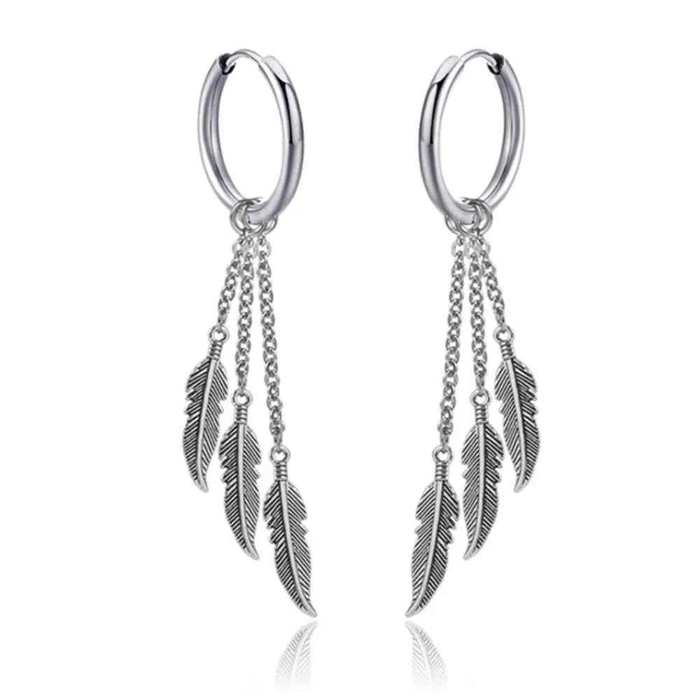Punk Stainless Steel Hoop Earrings - Trendy Goth Hip Hop Jewelry for Men & Women - Pedlar's Attic