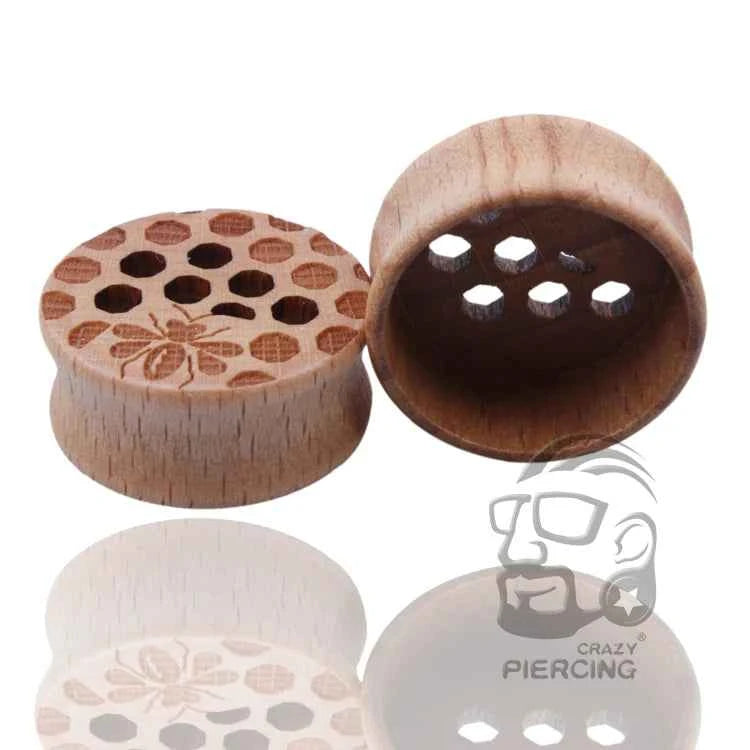 2pcs Wood Flesh Ear Plugs Tunnels Ear Piercings Earlets Saddle Woodern Earring Expander Gauge Double Flare Body Jewelry Piercing
