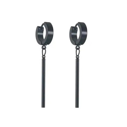 Punk-Inspired Stainless Steel Hoop Earrings with Round Cross Pendants for Trendsetting Women & Men - Pedlar's Attic