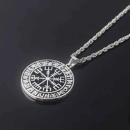 Norse Viking Odin's Runes Necklace Vegvisir Symbol - Pedlar's Attic