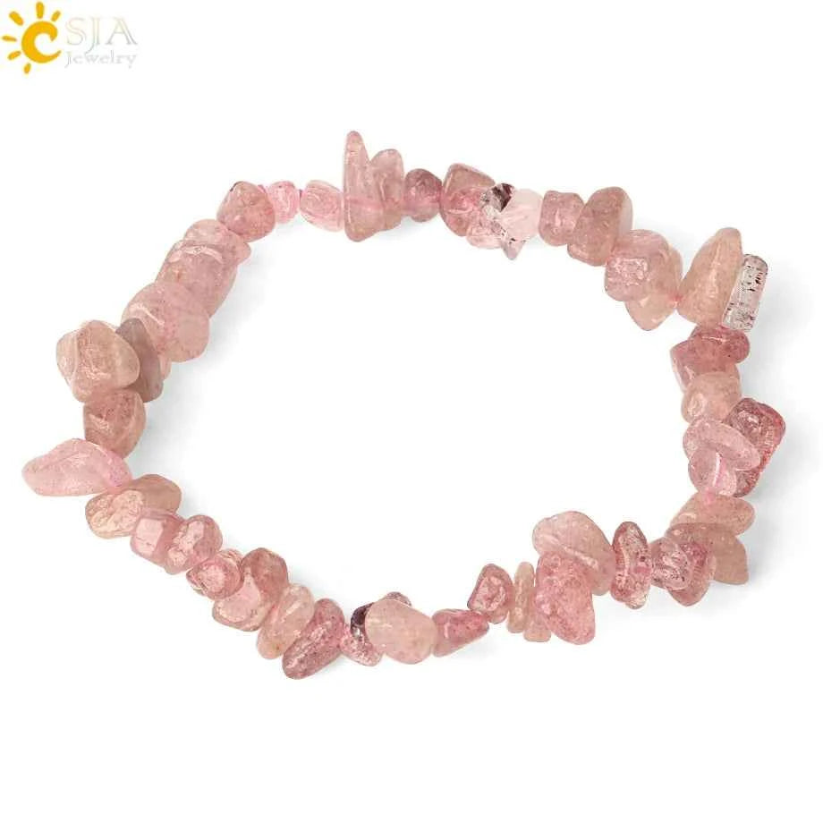 Irregular Chips Natural Stone Bracelet Asymmetry Beads Crystal Quartz - Pedlar's Attic