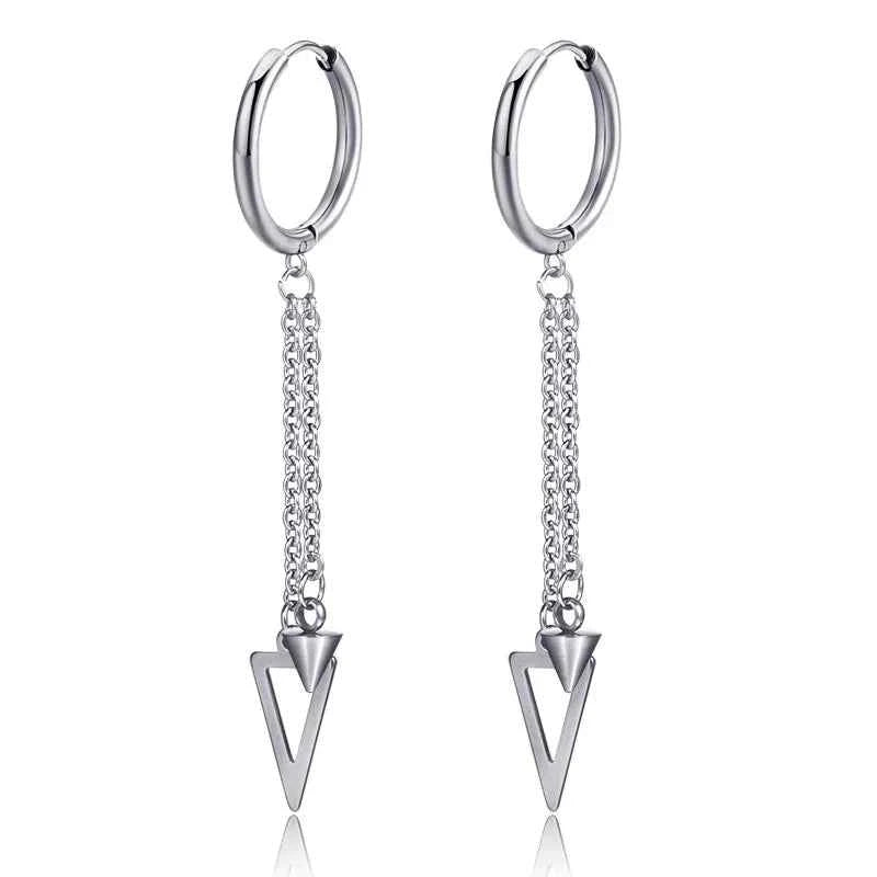 Punk Stainless Steel Hoop Earrings - Trendy Goth Hip Hop Jewelry for Men & Women - Pedlar's Attic