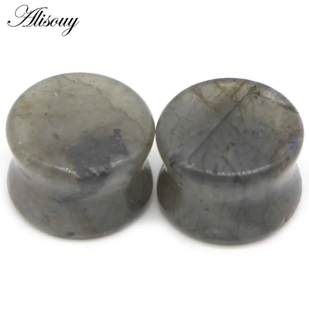 Alisouy 2PCS Natural Organic Stone Ear Plugs