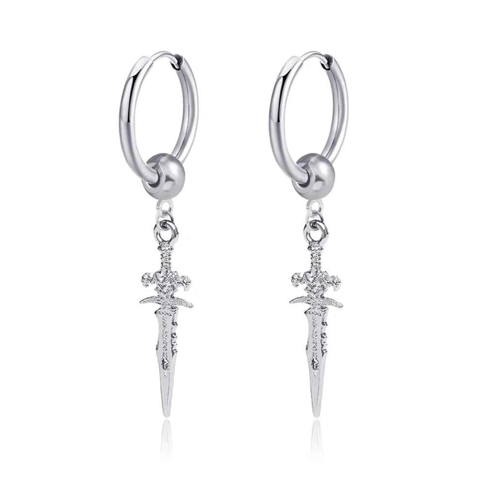 Punk Stainless Steel Hoop Earrings - Trendy Goth Hip Hop Jewelry for Men & Women - Pedlar's Attic