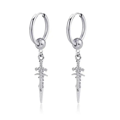 Punk Stainless Steel Hoop Earrings - Trendy Goth Hip Hop Jewelry for Men & Women - Pedlar's Attic