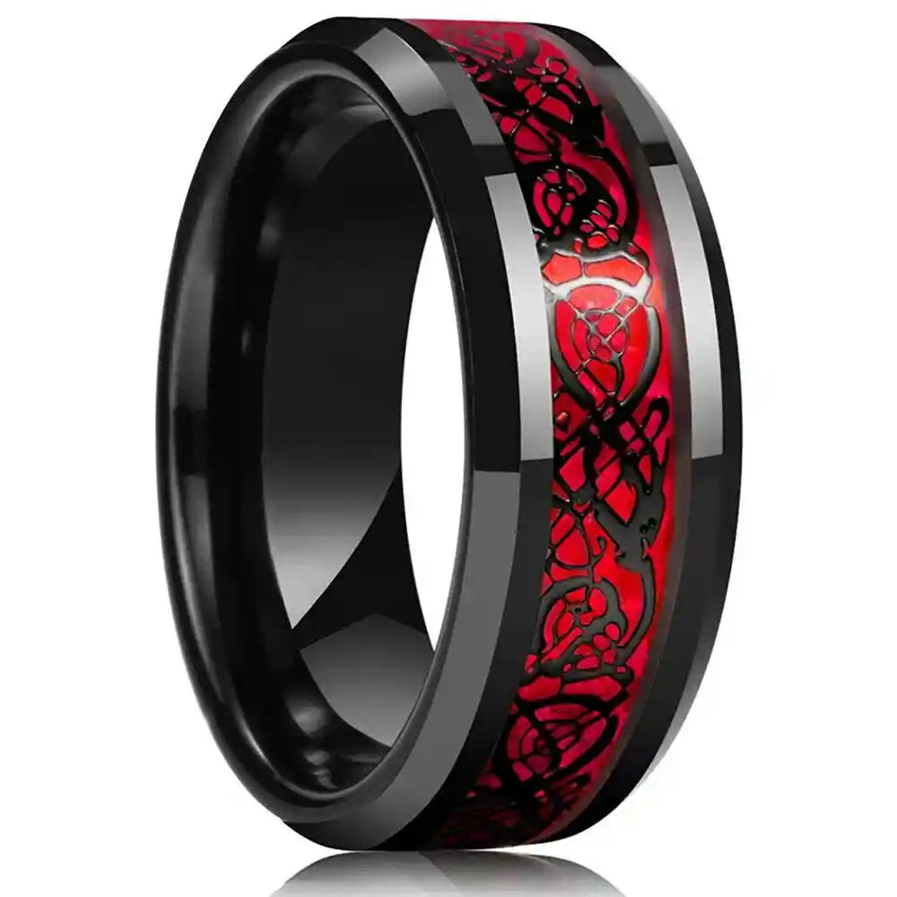 21 Colors 8mm Men's Stainless Steel Celtic Dragon Ring - Pedlar's Attic