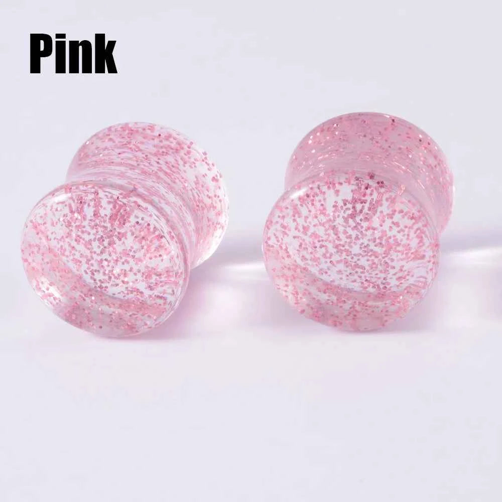 2pcs Acrylic Sequins Ear Gauges