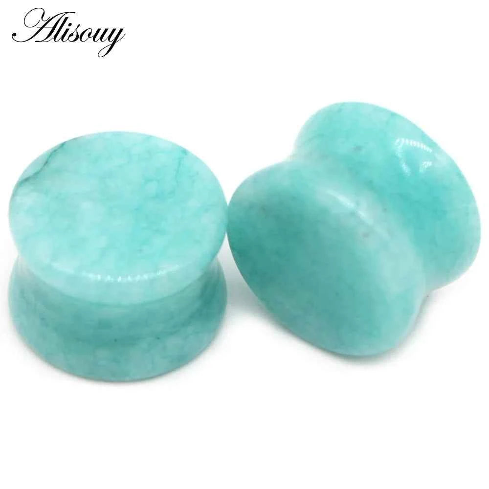 Alisouy 2PCS Natural Organic Stone Ear Plugs