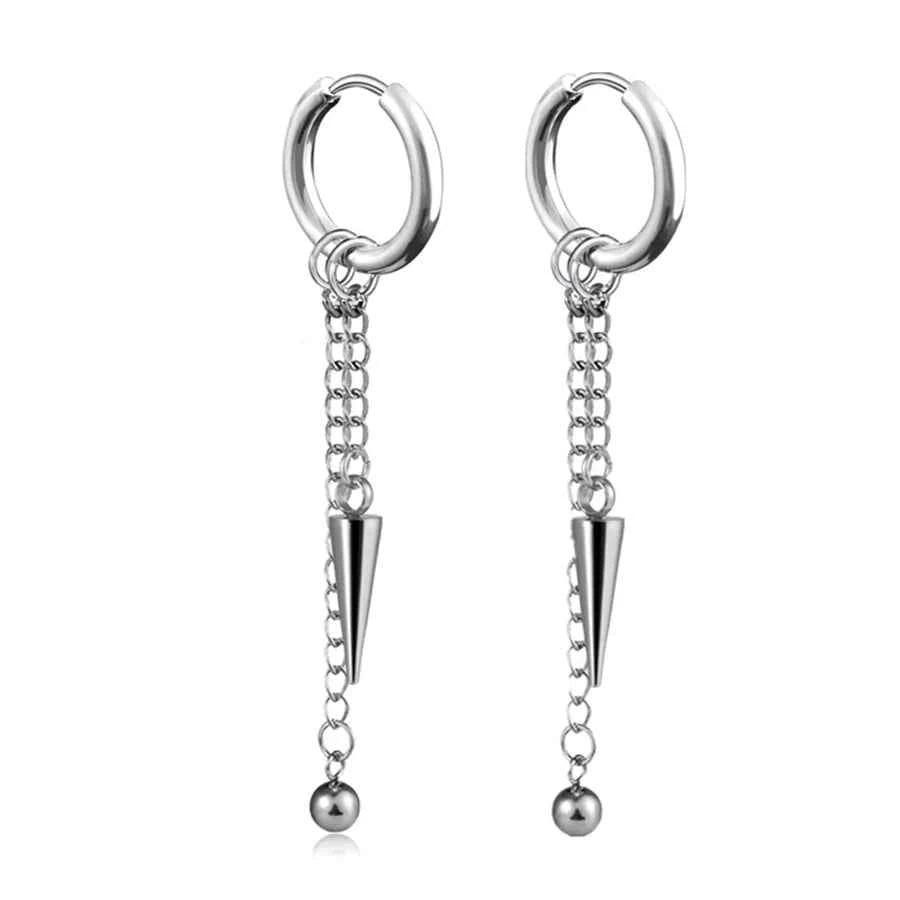 Punk Stainless Steel Hoop Earrings - Trendy Goth Hip Hop Jewelry for Men & Women - Pedlar's Attic