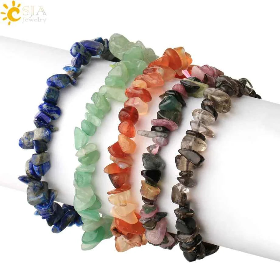 Irregular Chips Natural Stone Bracelet Asymmetry Beads Crystal Quartz - Pedlar's Attic