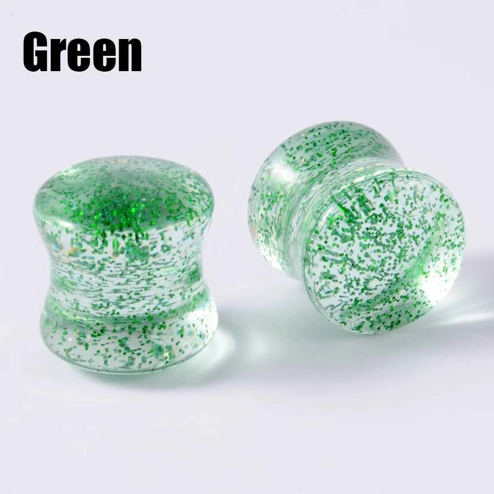 2pcs Acrylic Sequins Ear Gauges