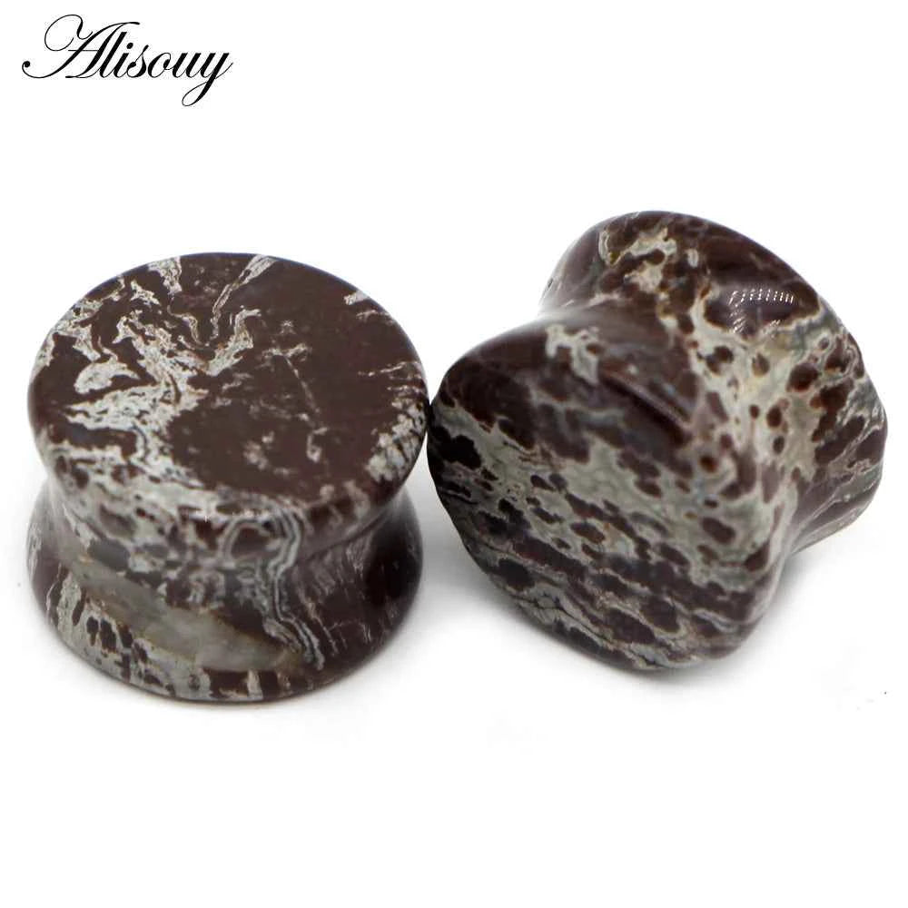 Alisouy 2PCS Natural Organic Stone Ear Plugs