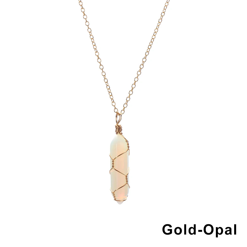 The Threaded Compass — Wire-Wrapped Crystal Point Necklace