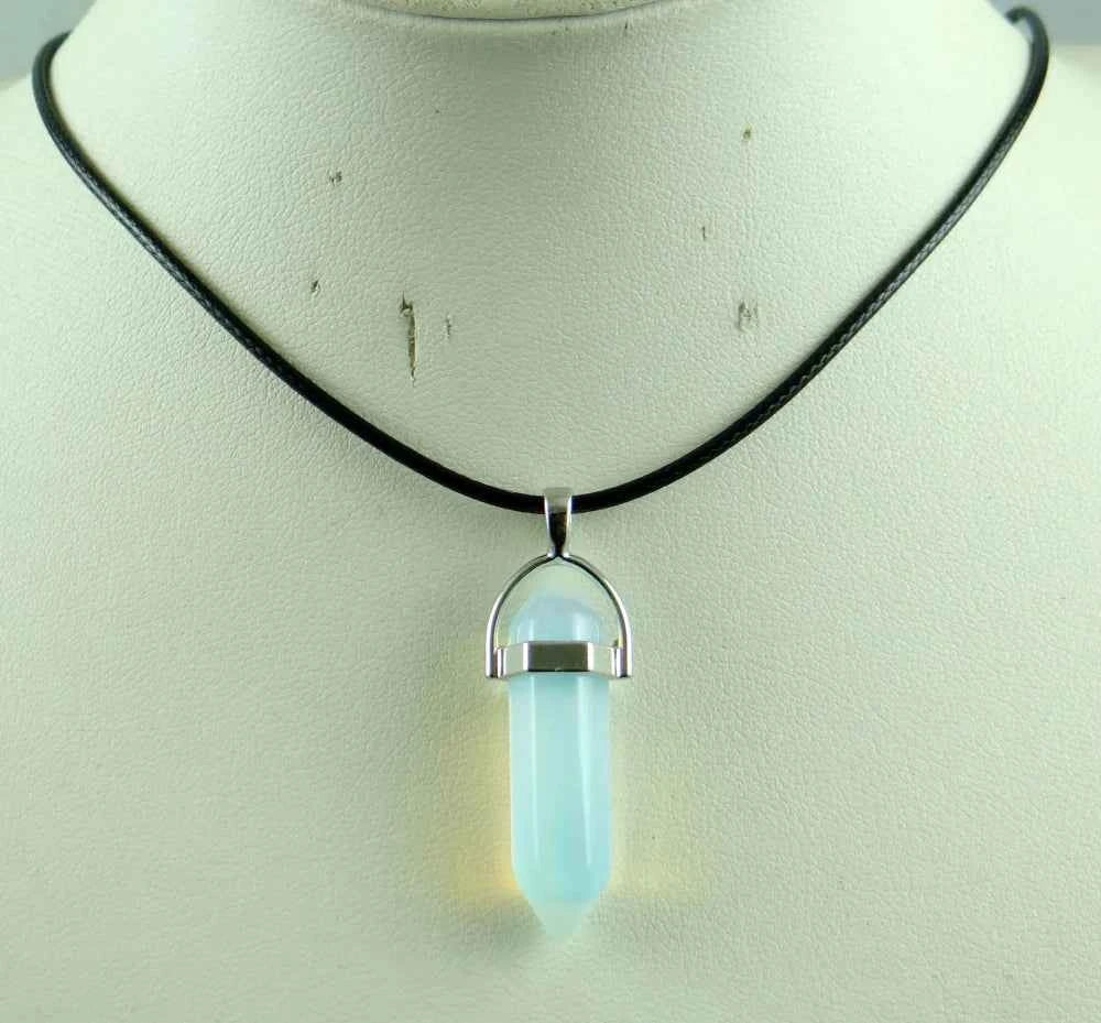 Natural stone Quartz crystal Turquoise tiger eye aventurine Hexagonal column pendulum Pendant for diy Jewelry making necklace