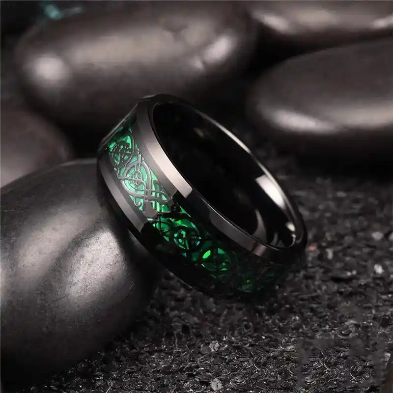21 Colors 8mm Men's Stainless Steel Celtic Dragon Ring - Pedlar's Attic