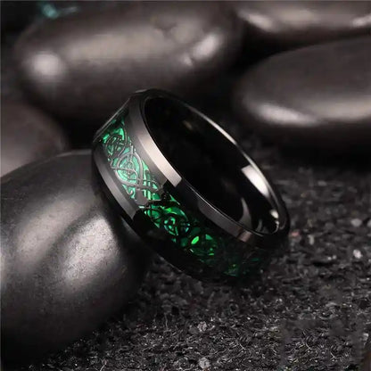 21 Colors 8mm Men's Stainless Steel Celtic Dragon Ring - Pedlar's Attic