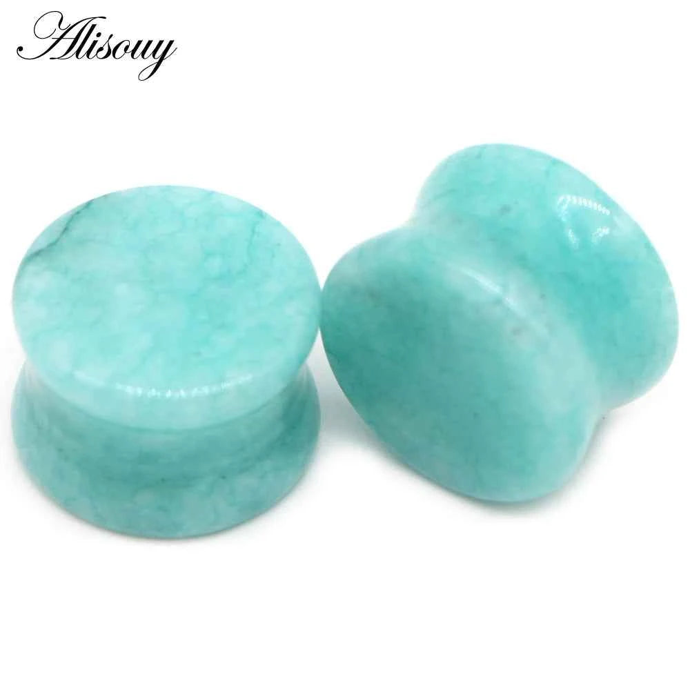 Alisouy 2PCS Natural Organic Stone Ear Plugs
