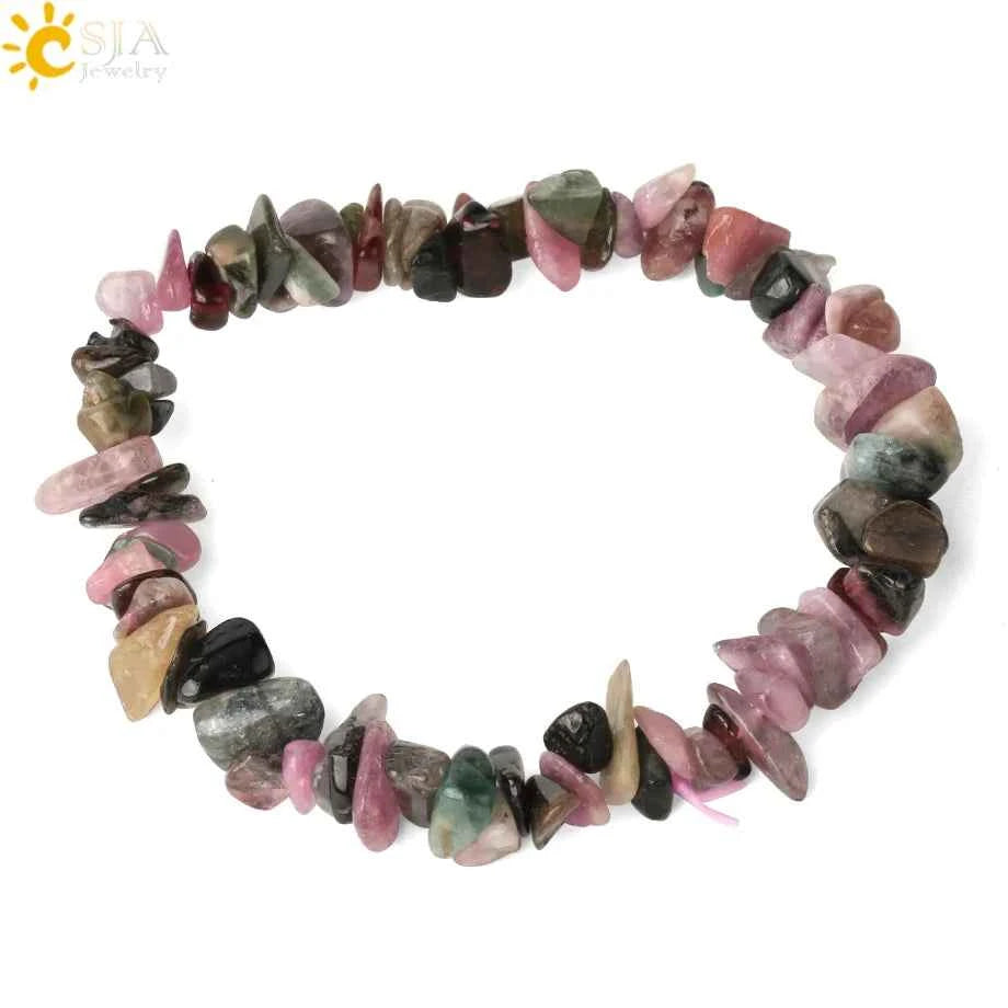 Irregular Chips Natural Stone Bracelet Asymmetry Beads Crystal Quartz - Pedlar's Attic