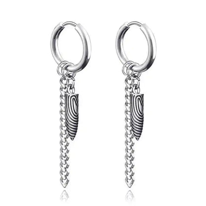 Punk Stainless Steel Hoop Earrings - Trendy Goth Hip Hop Jewelry for Men & Women - Pedlar's Attic