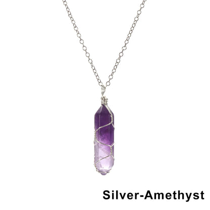 The Threaded Compass — Wire-Wrapped Crystal Point Necklace