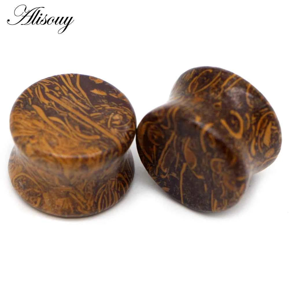 Alisouy 2PCS Natural Organic Stone Ear Plugs