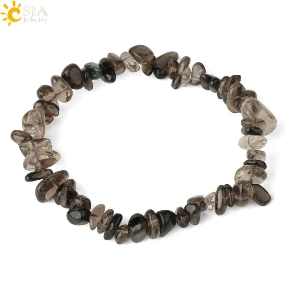 Irregular Chips Natural Stone Bracelet Asymmetry Beads Crystal Quartz - Pedlar's Attic