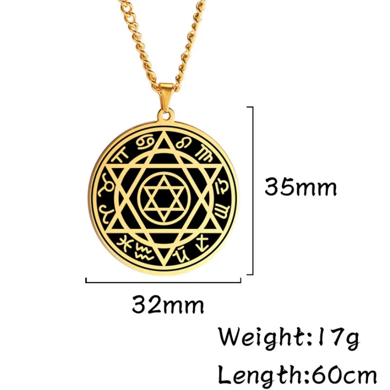 The Observatory Seal — Solomon Star & Zodiac Constellation Necklace