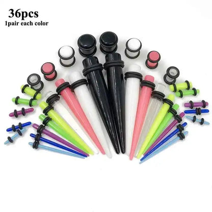 Acrylic Dreams Ear Gauge Taper & Plug Kit - 36pcs for Stunning Stretches - Pedlar's Attic