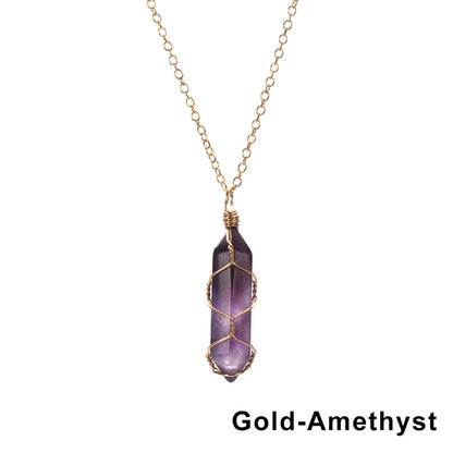 The Threaded Compass — Wire-Wrapped Crystal Point Necklace