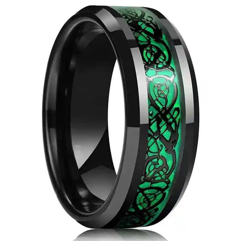 21 Colors 8mm Men's Stainless Steel Celtic Dragon Ring - Pedlar's Attic