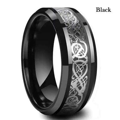 21 Colors 8mm Men's Stainless Steel Celtic Dragon Ring - Pedlar's Attic