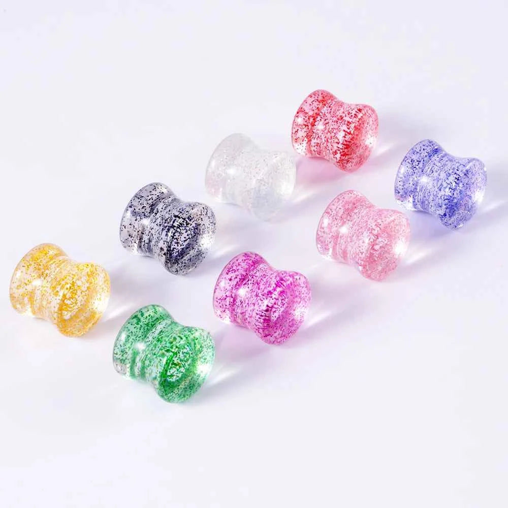 2pcs Acrylic Sequins Ear Gauges