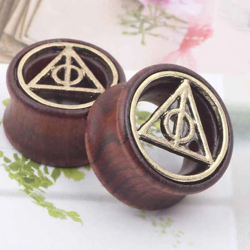 2pcs Wood Flesh Ear Plugs Tunnels Ear Piercings Earlets Saddle Woodern Earring Expander Gauge Double Flare Body Jewelry Piercing
