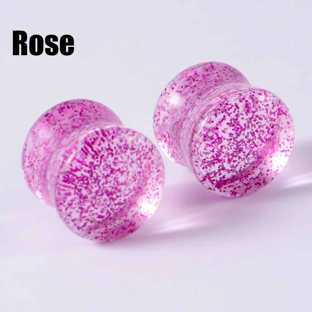 2pcs Acrylic Sequins Ear Gauges