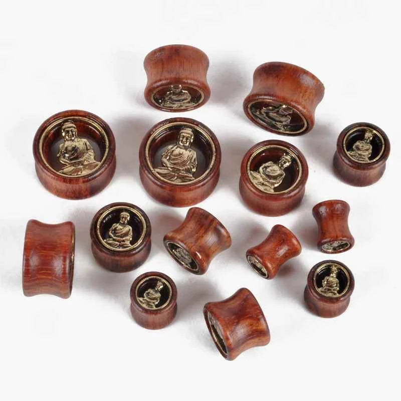 2pcs Wood Flesh Ear Plugs Tunnels Ear Piercings Earlets Saddle Woodern Earring Expander Gauge Double Flare Body Jewelry Piercing