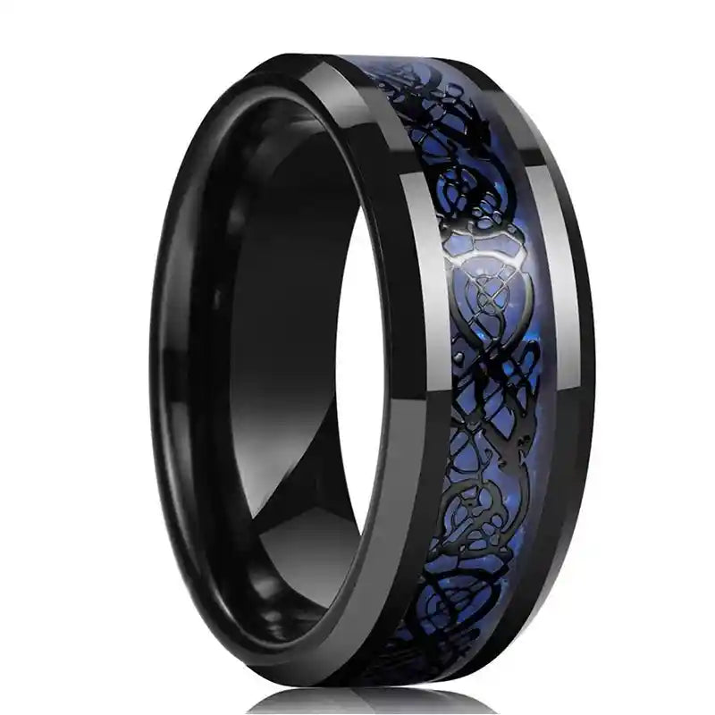 21 Colors 8mm Men's Stainless Steel Celtic Dragon Ring - Pedlar's Attic