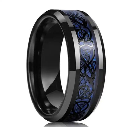 21 Colors 8mm Men's Stainless Steel Celtic Dragon Ring - Pedlar's Attic