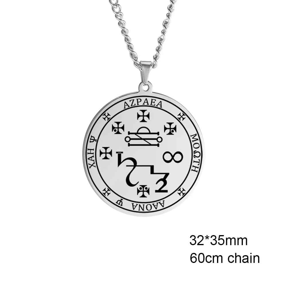 Dawapara 7 Archangels Sigil Necklaces Pentacle Magical Amulet Michaelmas Lucky Protection Supernatural Talisman Necklace