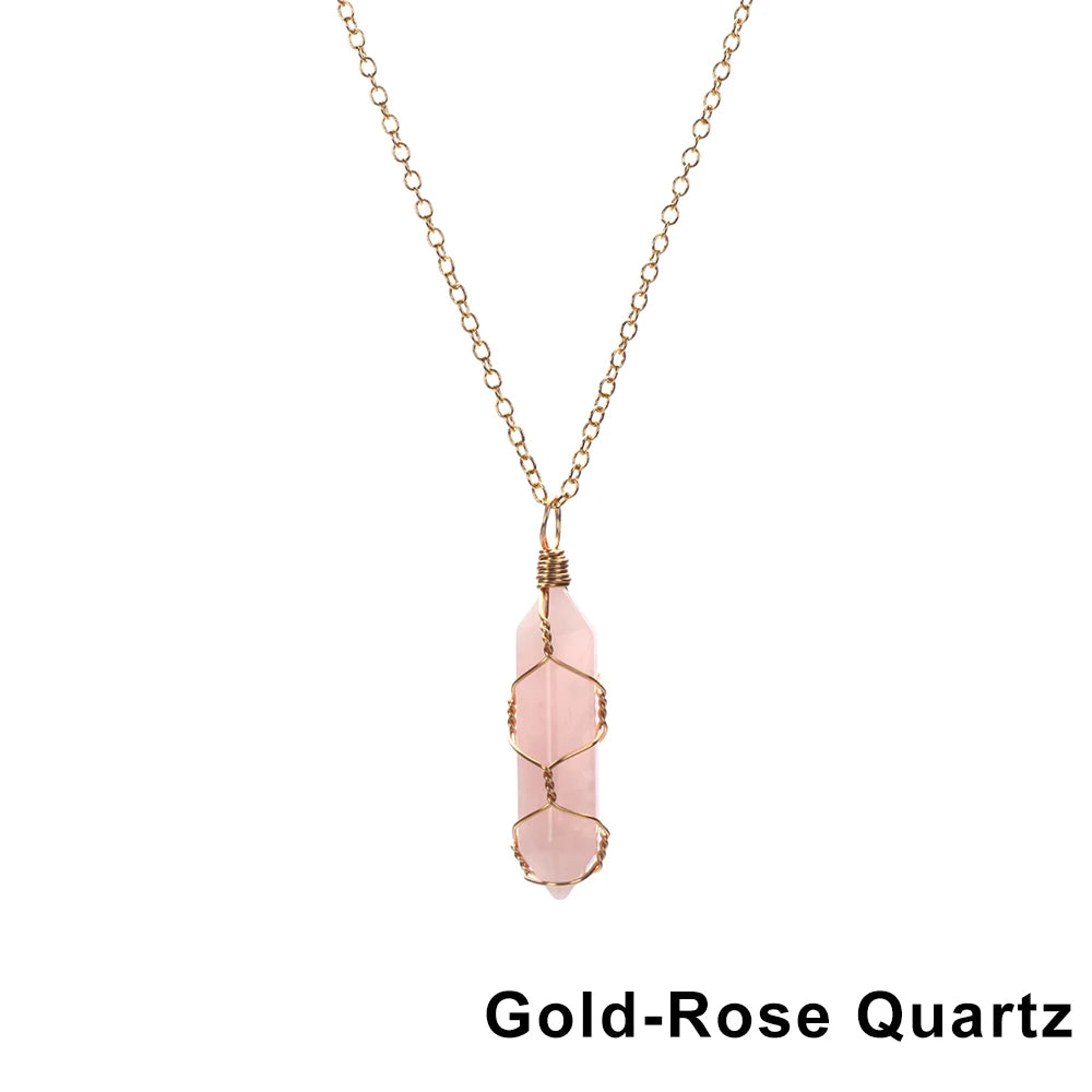 The Threaded Compass — Wire-Wrapped Crystal Point Necklace