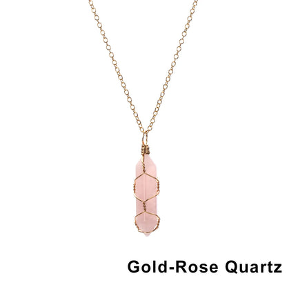 The Threaded Compass — Wire-Wrapped Crystal Point Necklace