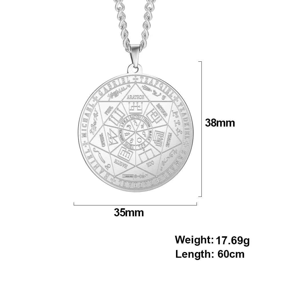 Dawapara 7 Archangels Sigil Necklaces Pentacle Magical Amulet Michaelmas Lucky Protection Supernatural Talisman Necklace