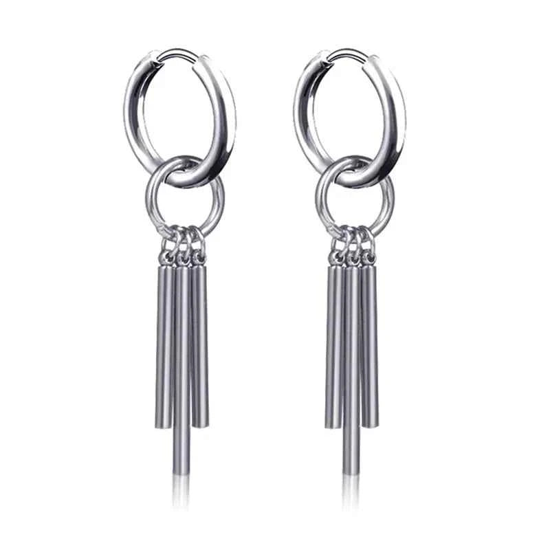 Punk Stainless Steel Hoop Earrings - Trendy Goth Hip Hop Jewelry for Men & Women - Pedlar's Attic